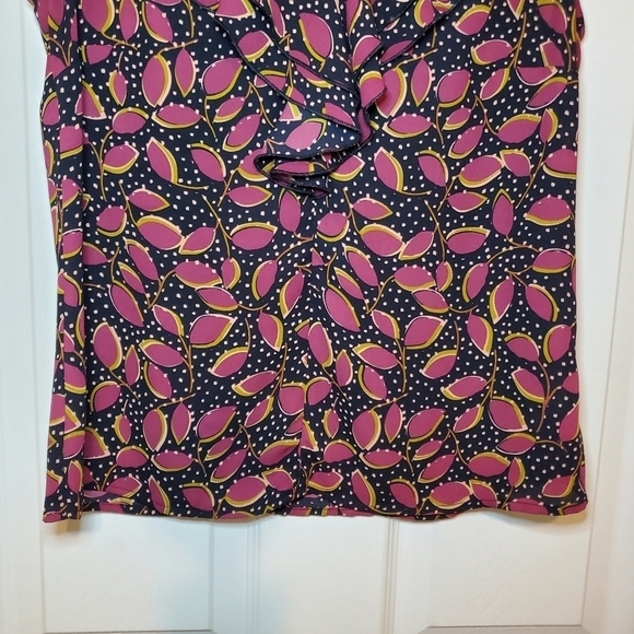 Cabi Style 4071 Study Top Multicolor Floral V-Neck Ruffle Sleeveless Size XS - Picture 4 of 9